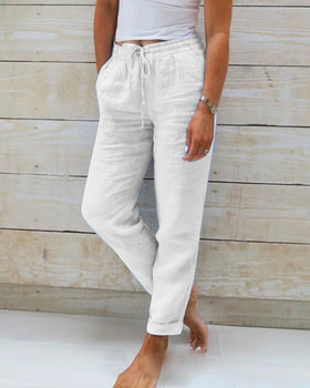 Pantalon Fluide Manon Femme | Taille Élastique, Cordon Ajustable 5