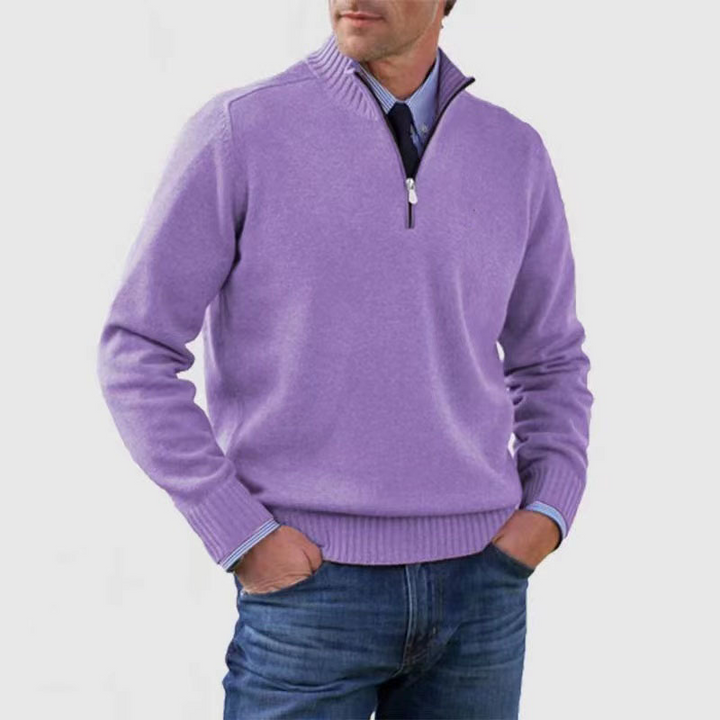 Pull demi-zip Nathan pour Homme | Coupe classique, maille chaude et douce 11