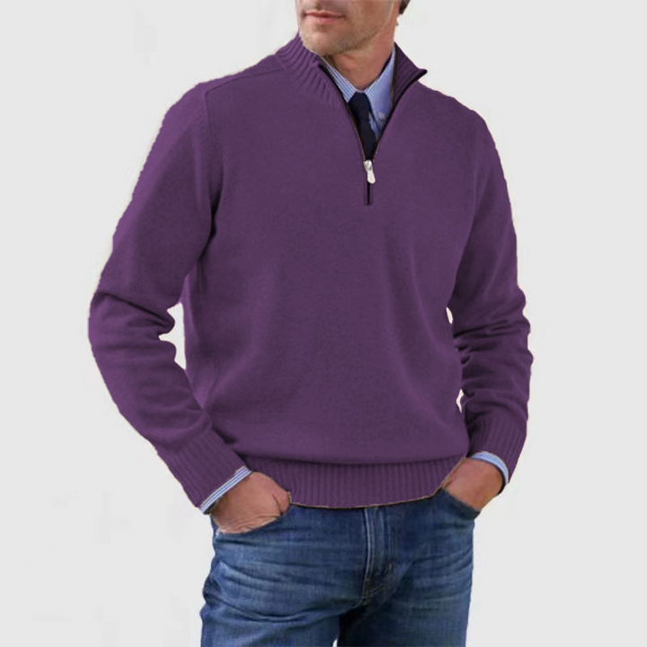 Pull demi-zip Nathan pour Homme | Coupe classique, maille chaude et douce 12
