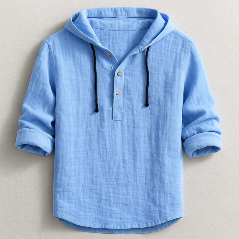Chemise en lin à capuche Thomas | Matière naturelle, look contemporain 0