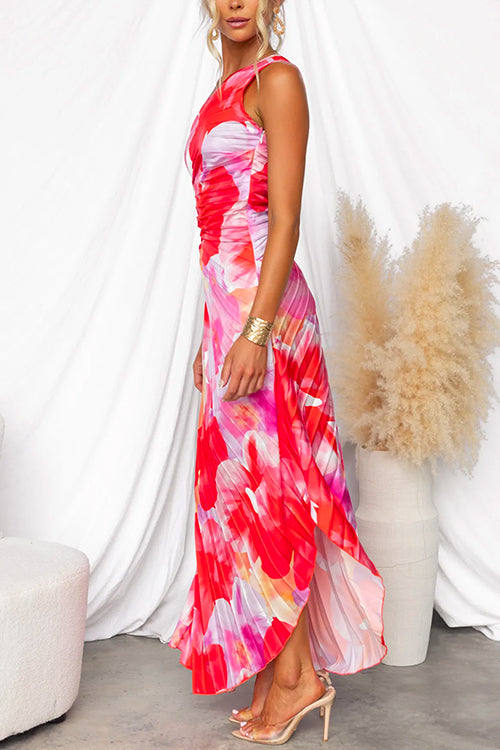 Robe Fleurie Emma | Asymétrique Une Épaule, Élégante 2