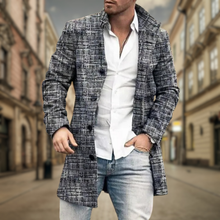 Manteau Élégant Maxime | Homme, Coupe Ajustée à Carreaux 3