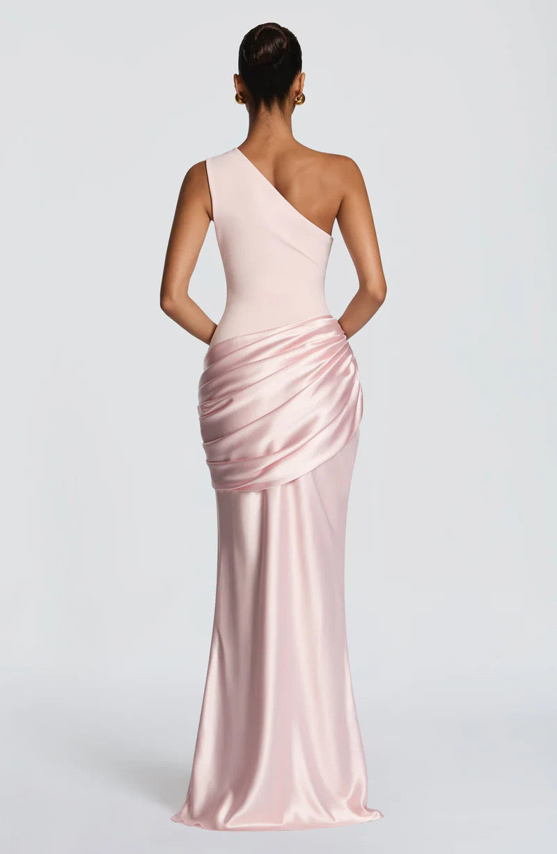 Capucine Maxi Dress | One-Shoulder, Draped Detail, Elegance
