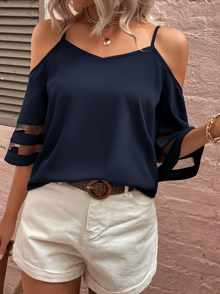 Top Épaules Dénudées Simone Femme - Bleu marine