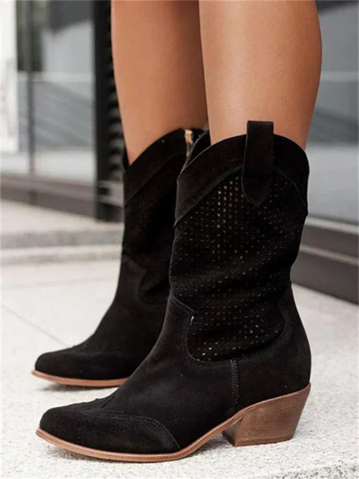 Bottines Odette | Bottes Hiver Femme, Cowboy Chic, Textile Respirant, Zip Latéral 3