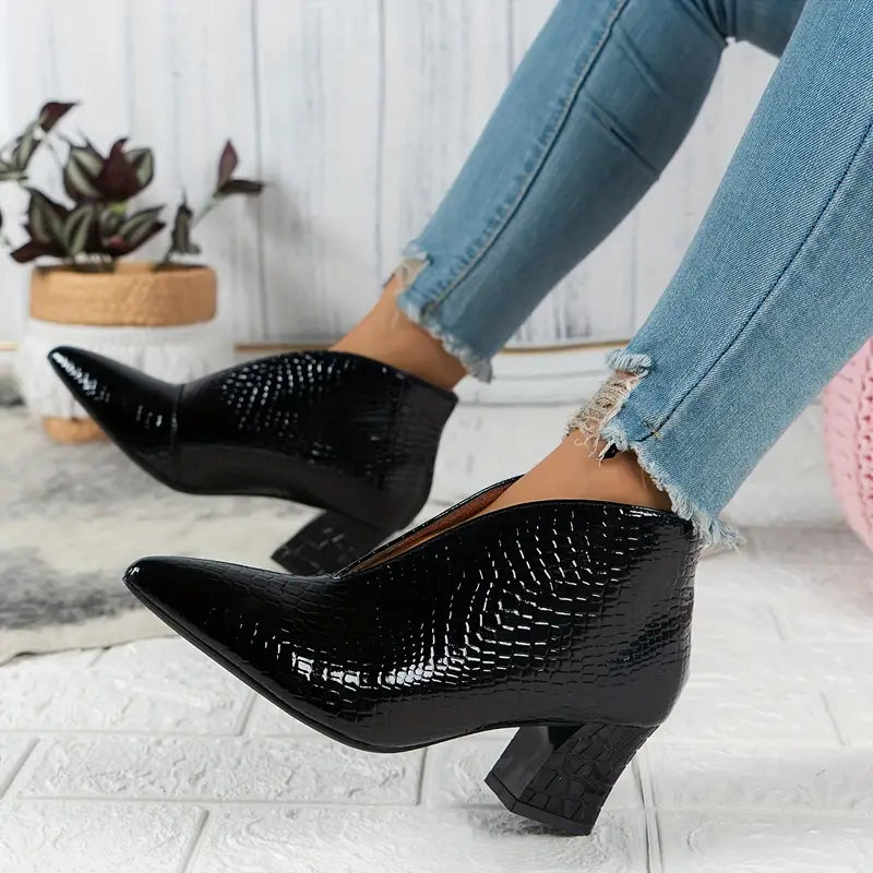 Bottines Sietske Femme | Croco Brillant & Élégance Moderne 2