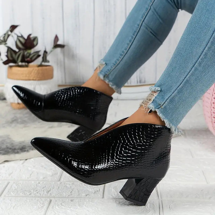 Bottines Sietske Femme | Croco Brillant & Élégance Moderne 2