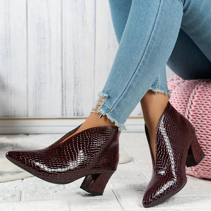 Bottines Sietske Femme | Croco Brillant & Élégance Moderne 4