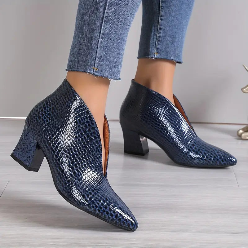 Bottines Sietske Femme | Croco Brillant & Élégance Moderne 5