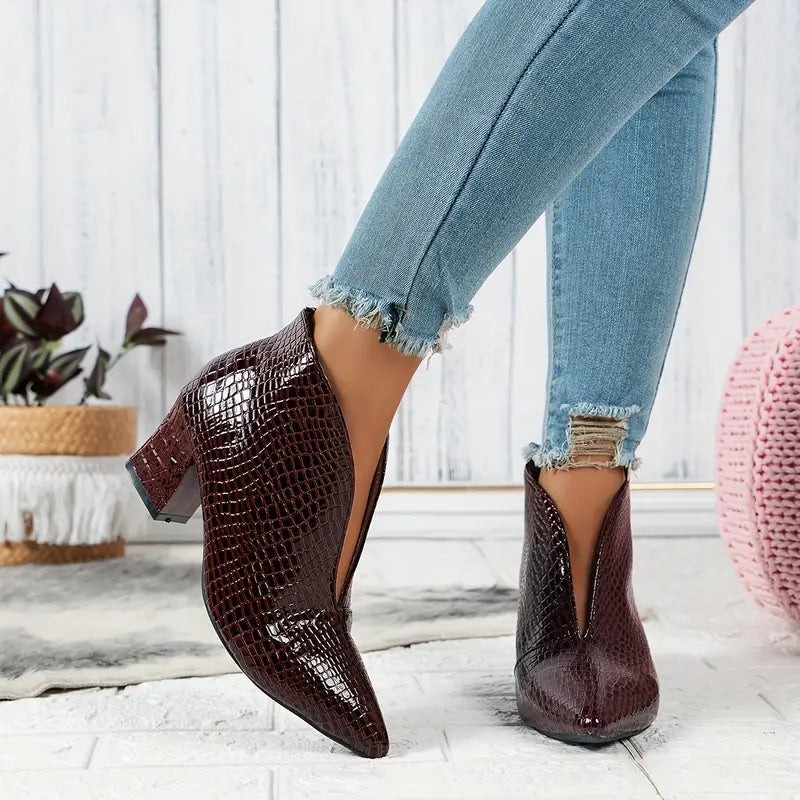 Bottines Sietske Femme | Croco Brillant & Élégance Moderne 7