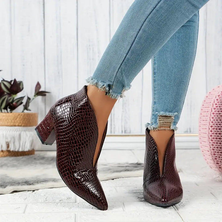 Bottines Sietske Femme | Croco Brillant & Élégance Moderne 7