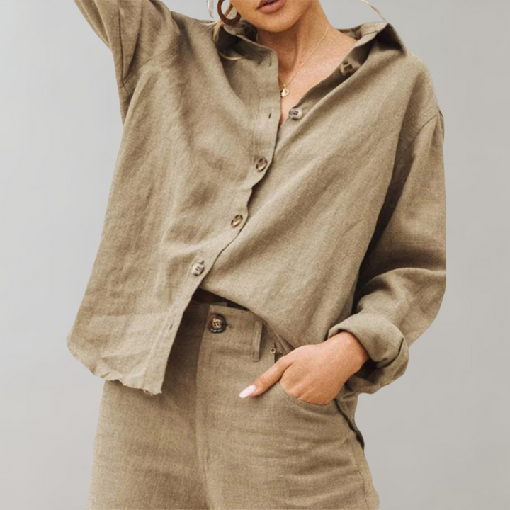 Chemisier Décontracté Chic Coline Femme - Kaki