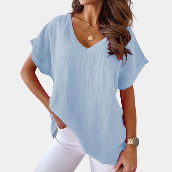 T-shirt Ample Julia Femme | Col V, Tissu Fluide 3