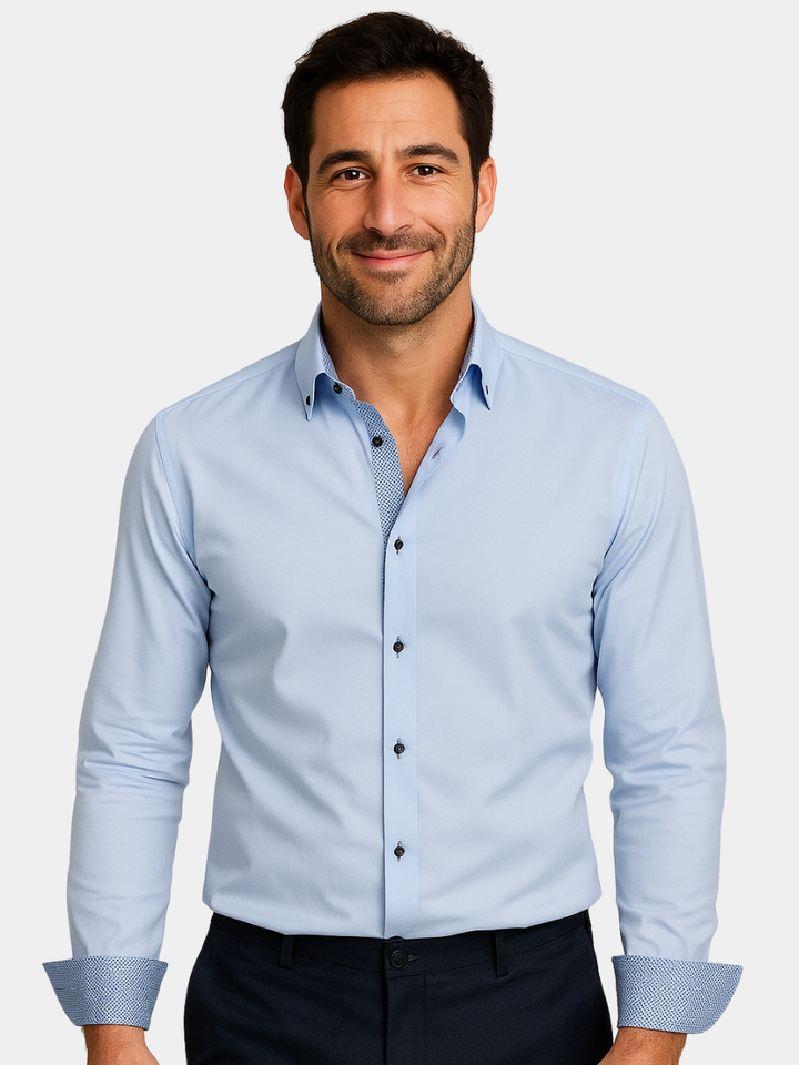 Chemise Alberto | Légère avec Détails Contrastés, Coupe Régulière 1