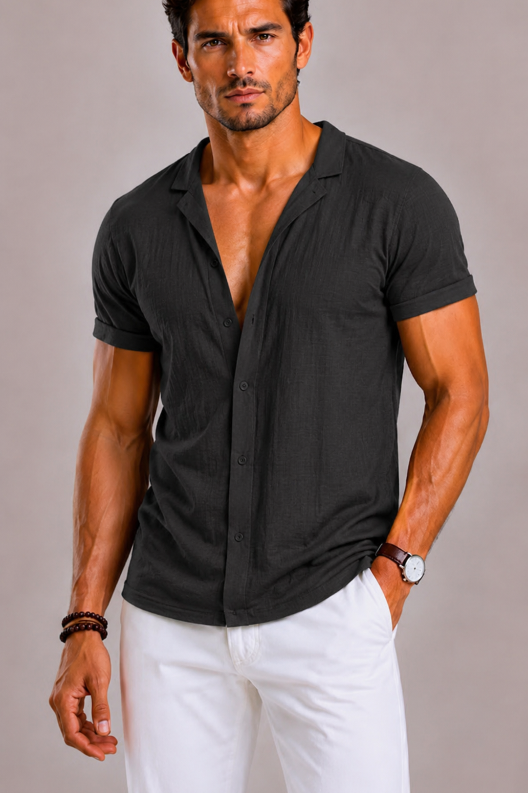 Chemise Celvoir Homme | Lin Léger, Manches Courtes, Coupe Détendue 6
