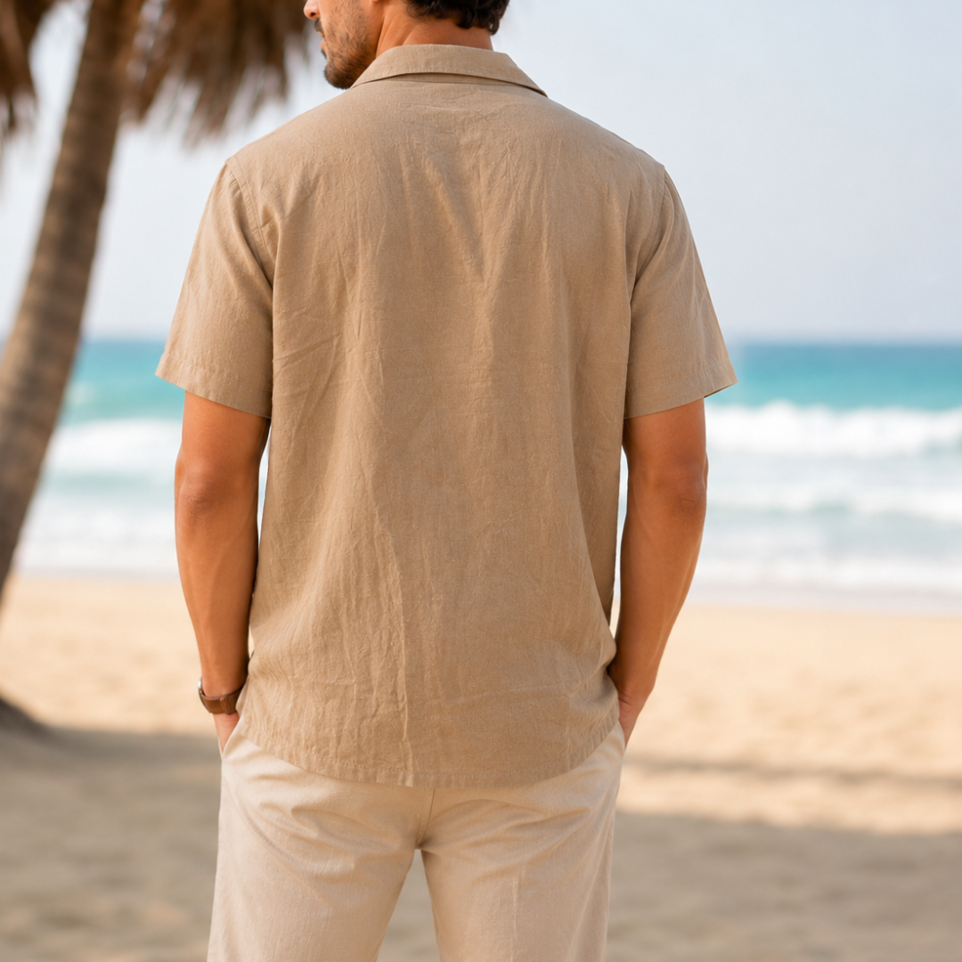 Chemise Homme Alain | Col Camp Ouvert, Coupe Décontractée Manches Courtes 2
