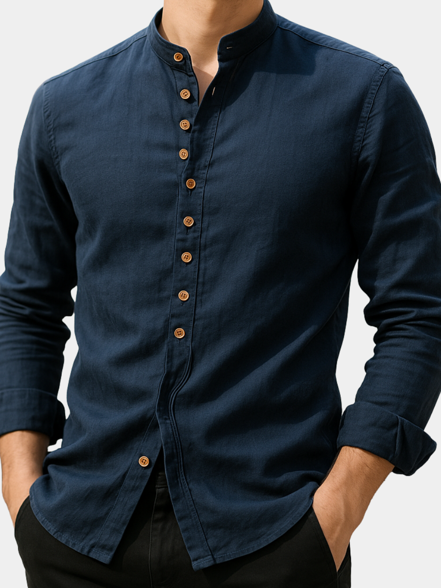 Chemise Léo | Lin et Coton, Coupe Décontractée, Inspirée de l'Élégance Japonaise 1