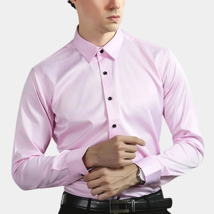 Chemise droite Hugo | Col classique, manches longues en 100% coton 8