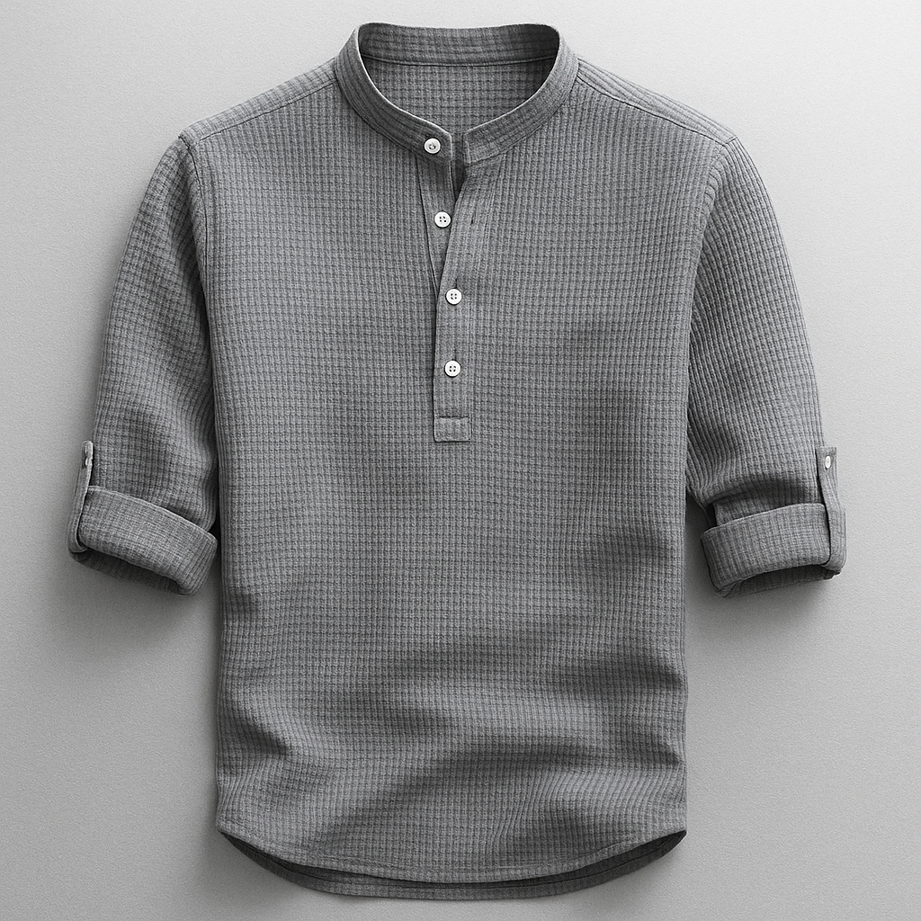 Chemise homme Alaric | Col Mao & Manches Retroussées, 100% Coton 3