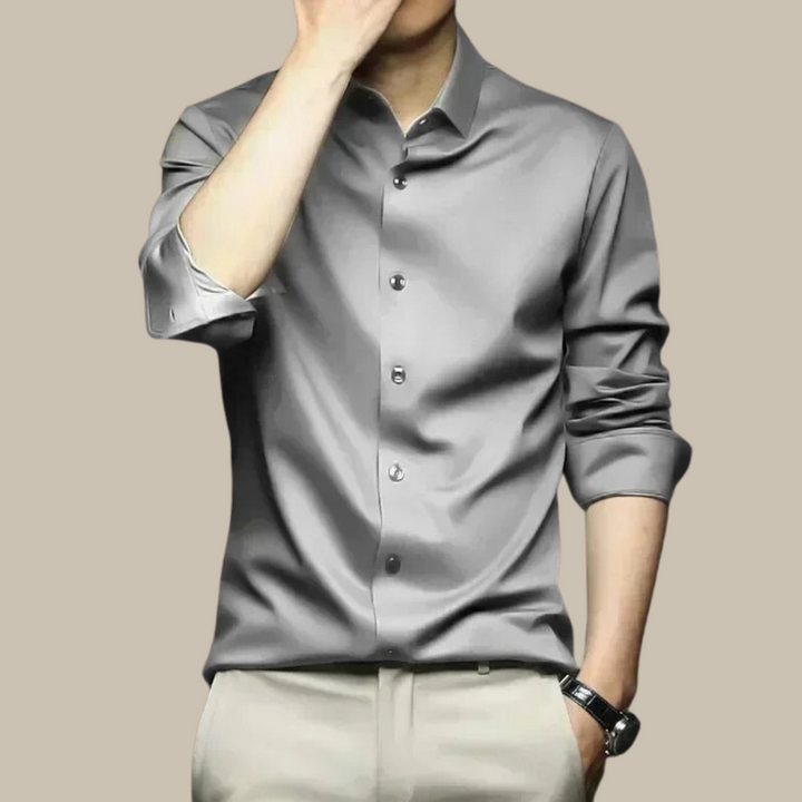 Chemise homme Léon | Soie douce, style décontracté et confort exceptionnel 0
