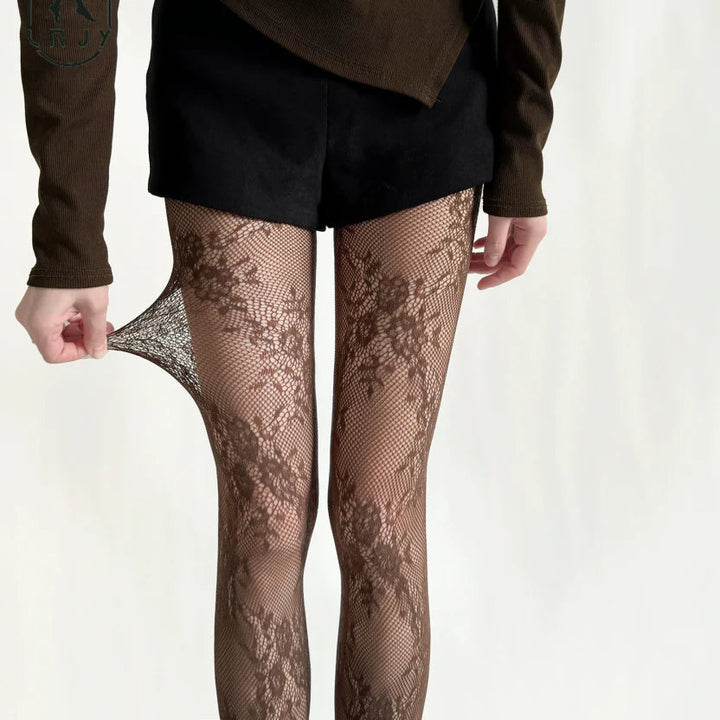 Collants Camélia | Dentelle Florale Élégante pour Femme 0