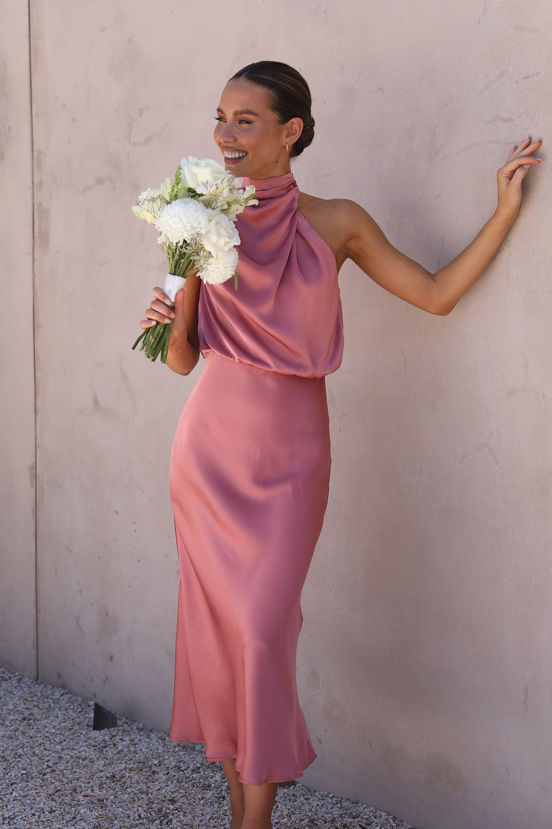 Robe Satinée Adèle | Dos Nu, Élégance Minimaliste, Maxi 0