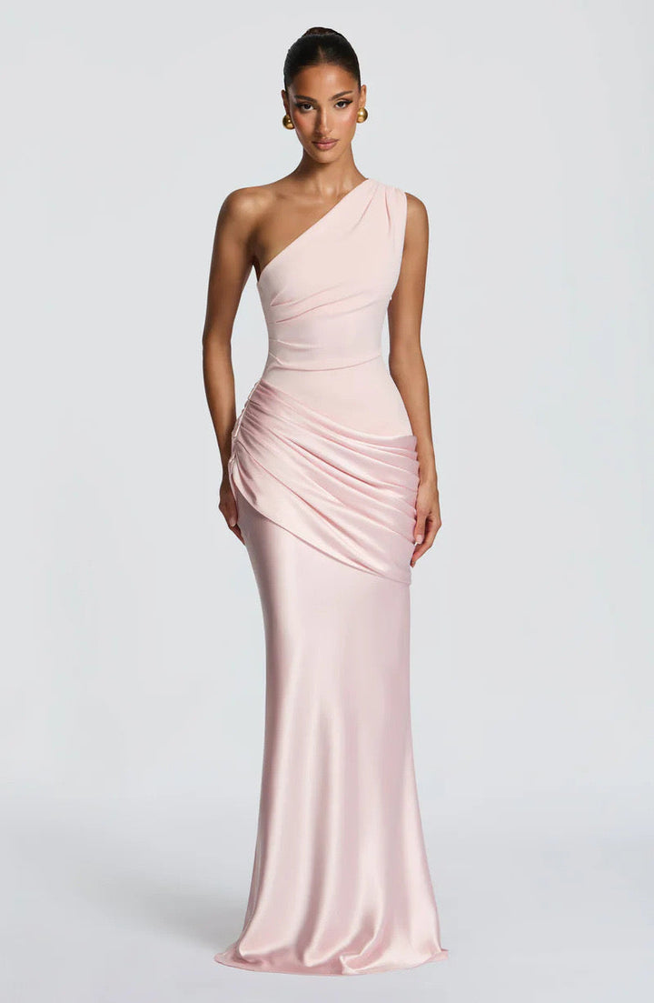 Capucine Maxi Dress | One-Shoulder, Draped Detail, Elegance