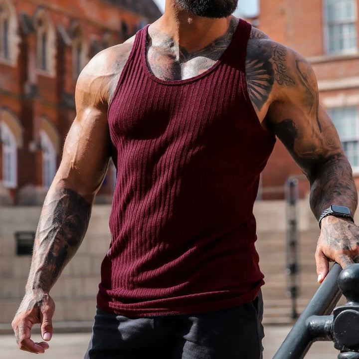 Débardeur Côtelé Noir Homme | Ajusté, Sans Manches, Idéal Sport et Musculation 6