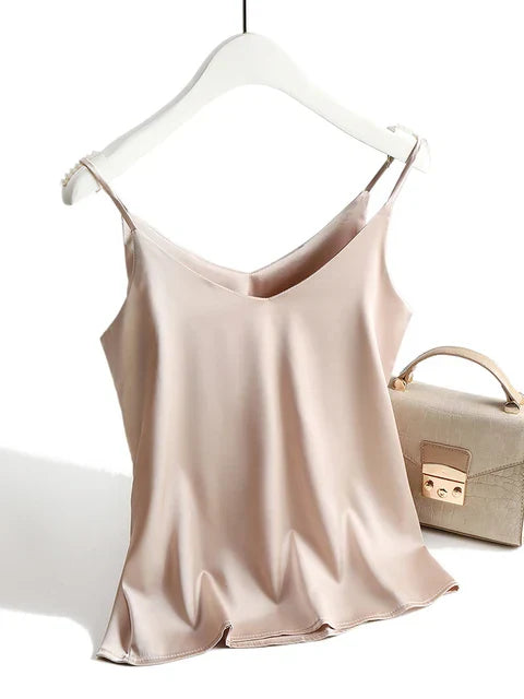 Débardeur Soelia Femme | Satin Éclatant, Bretelles Fines 3