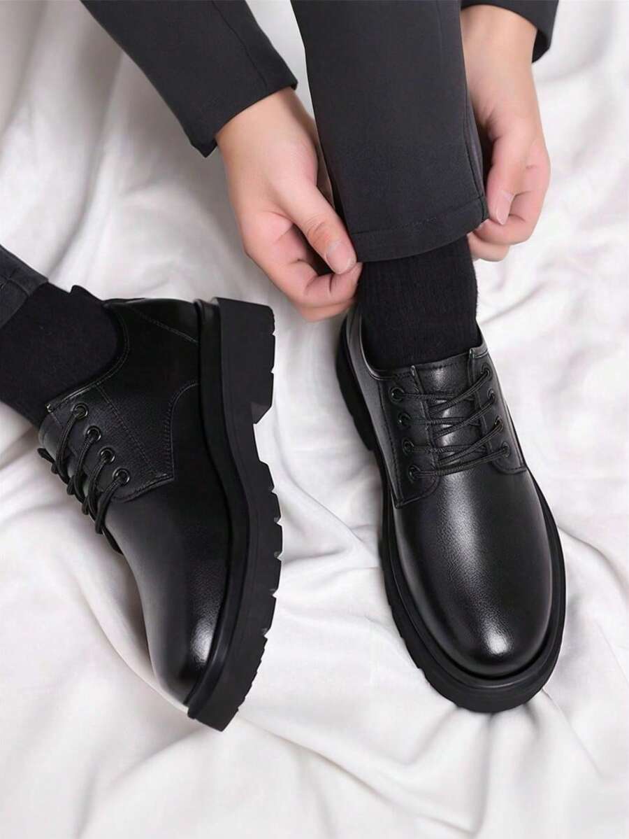 Derbies en Cuir Noir | Tige Basse & Semelle Épaisse 2