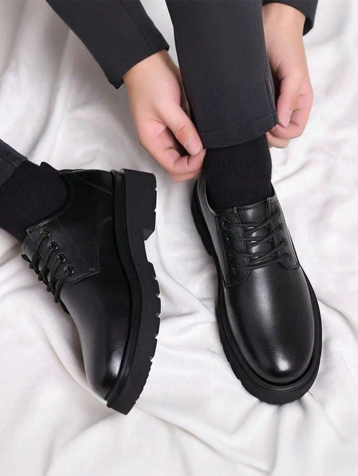 Derbies en Cuir Noir | Tige Basse & Semelle Épaisse 2