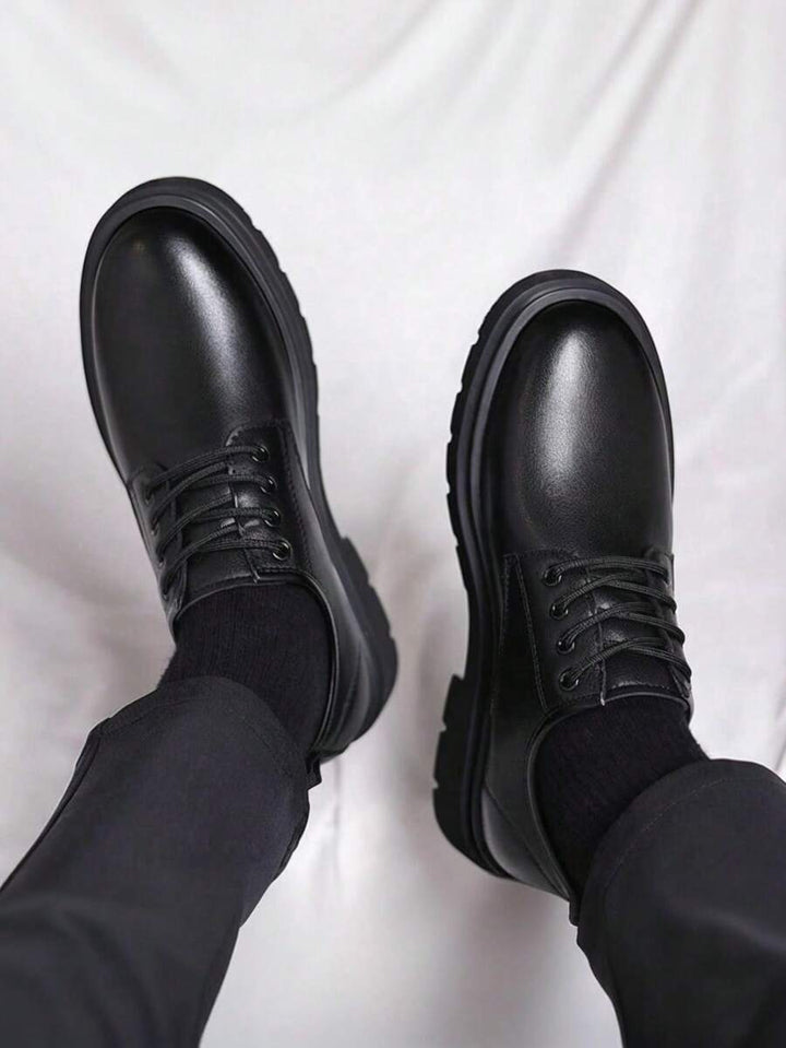 Derbies en Cuir Noir | Tige Basse & Semelle Épaisse 3