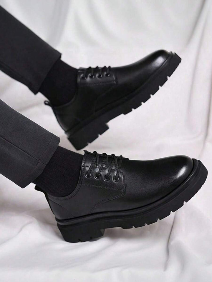Derbies en Cuir Noir | Tige Basse & Semelle Épaisse 4