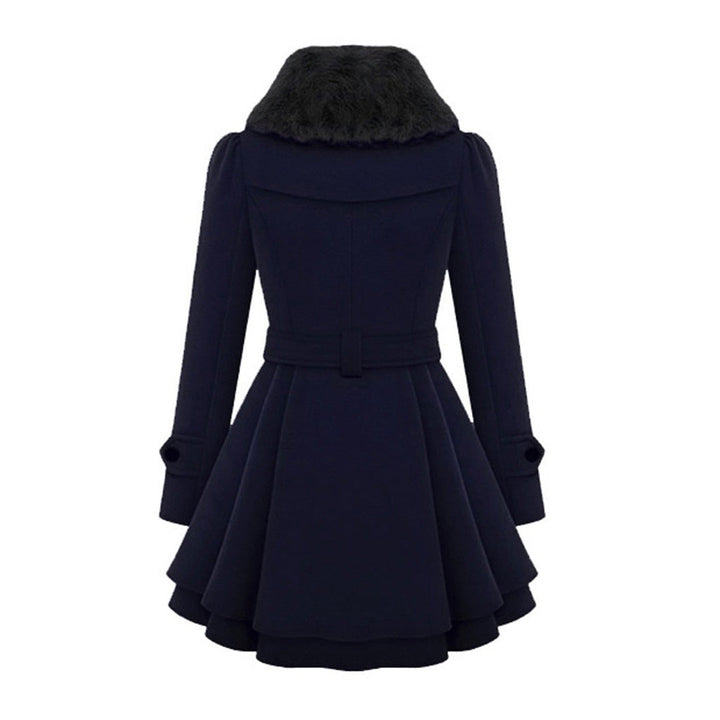 Manteau Évasé Manon Femme | Col Fausse Fourrure, Ceinture, Laine Chaude 8