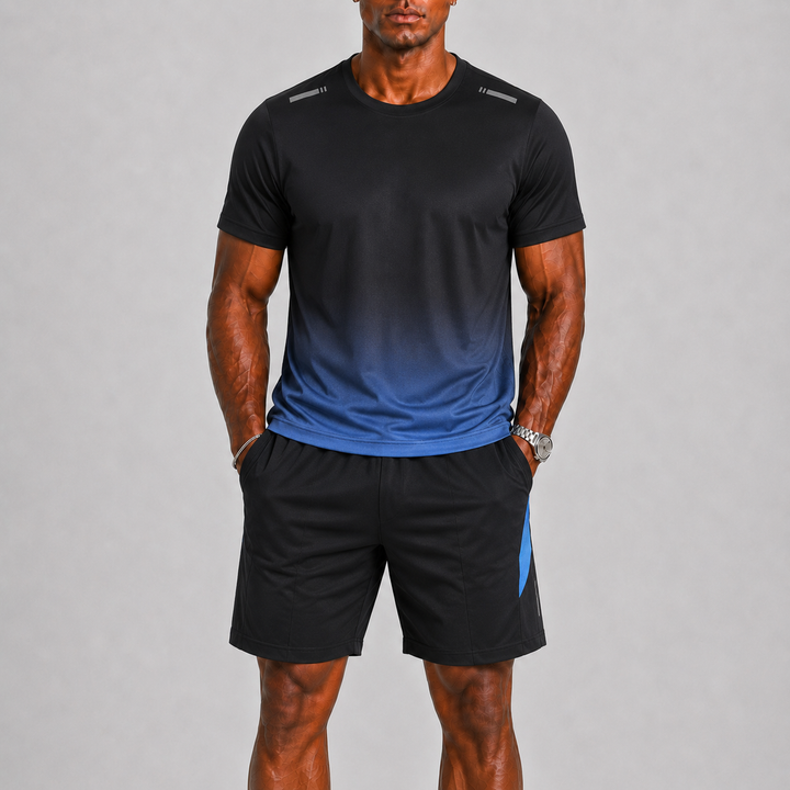 Ensemble Sportif Noé | T-shirt et Short à Séchage Rapide, Motif Dégradé 0