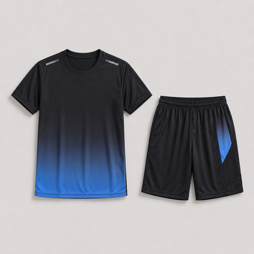 Ensemble Sportif Noé | T-shirt et Short à Séchage Rapide, Motif Dégradé 1
