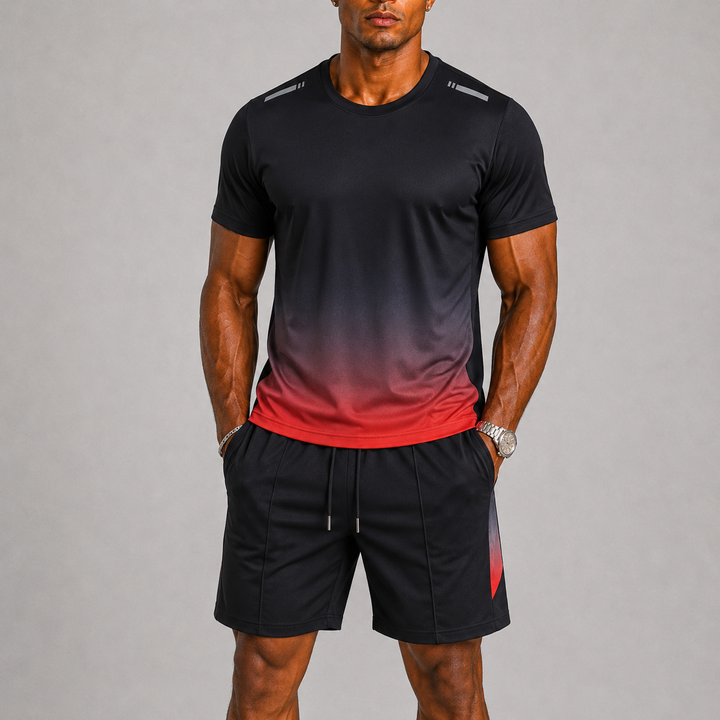 Ensemble Sportif Noé | T-shirt et Short à Séchage Rapide, Motif Dégradé 2