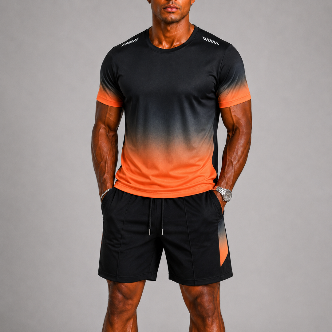 Ensemble Sportif Noé | T-shirt et Short à Séchage Rapide, Motif Dégradé 4