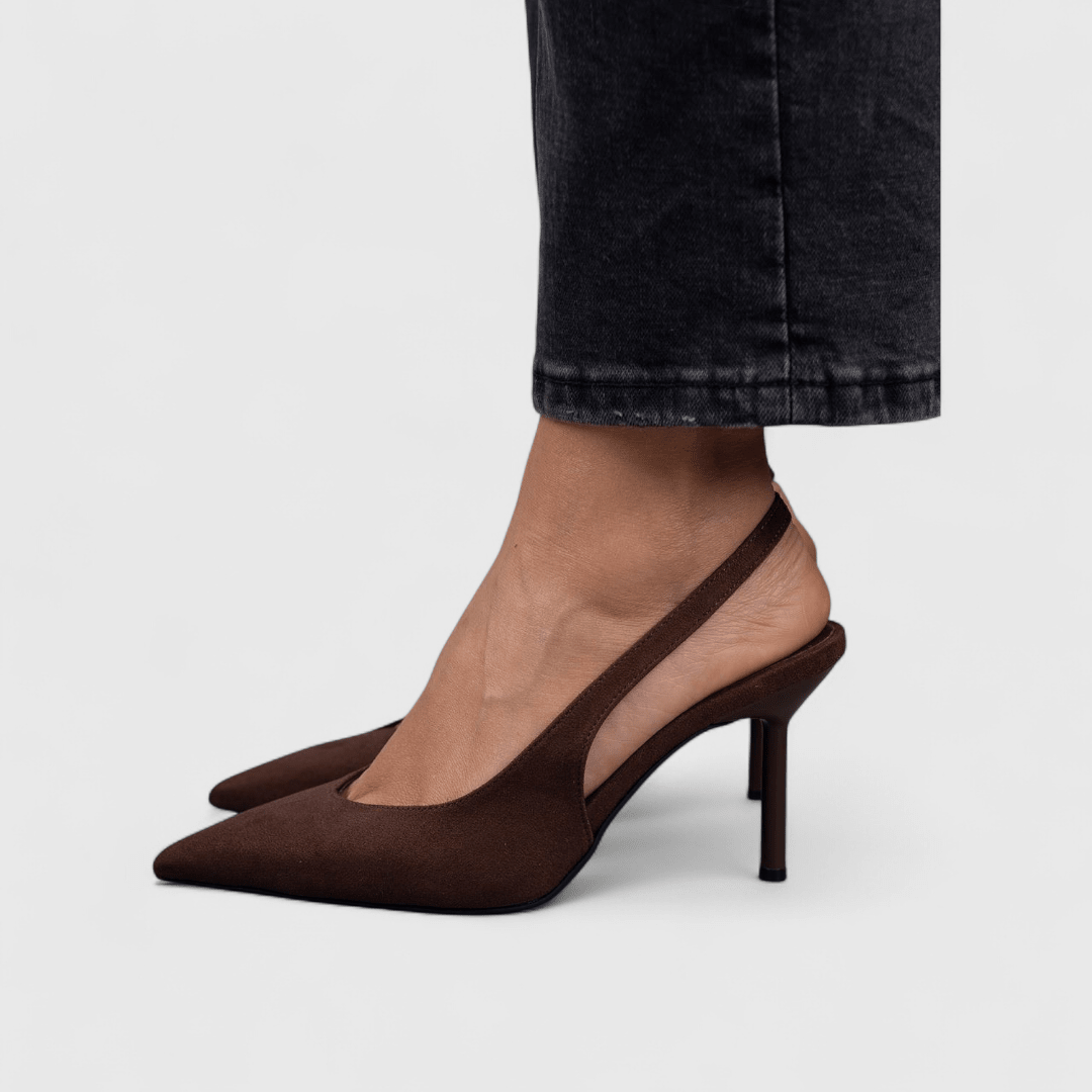 Escarpins Élina | Escarpin Noir Orthopédique, Talon Aiguille en Suédé Doux 5