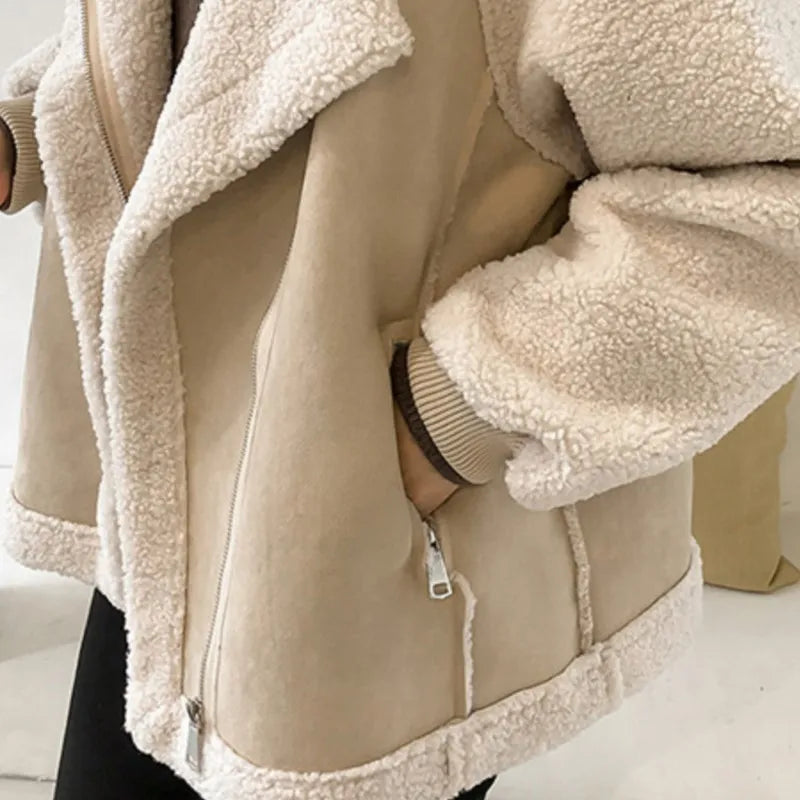 Manteau Anaïs pour femmes | Peau lainée douce, coupe oversize 3