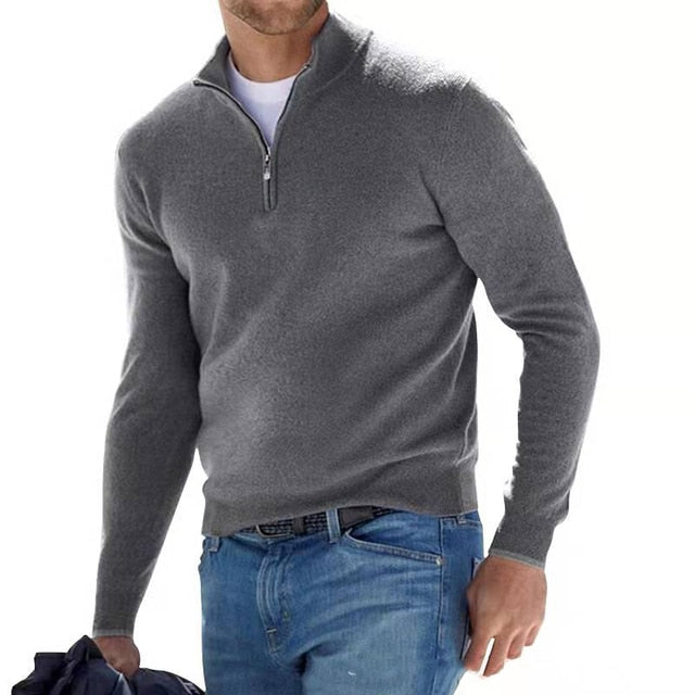 Pull col V en laine mérinos Lucas pour Homme | Zippé, doux et respirant 7
