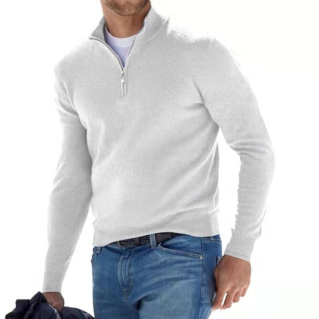 Pull col V en laine mérinos Lucas pour Homme | Zippé, doux et respirant 2