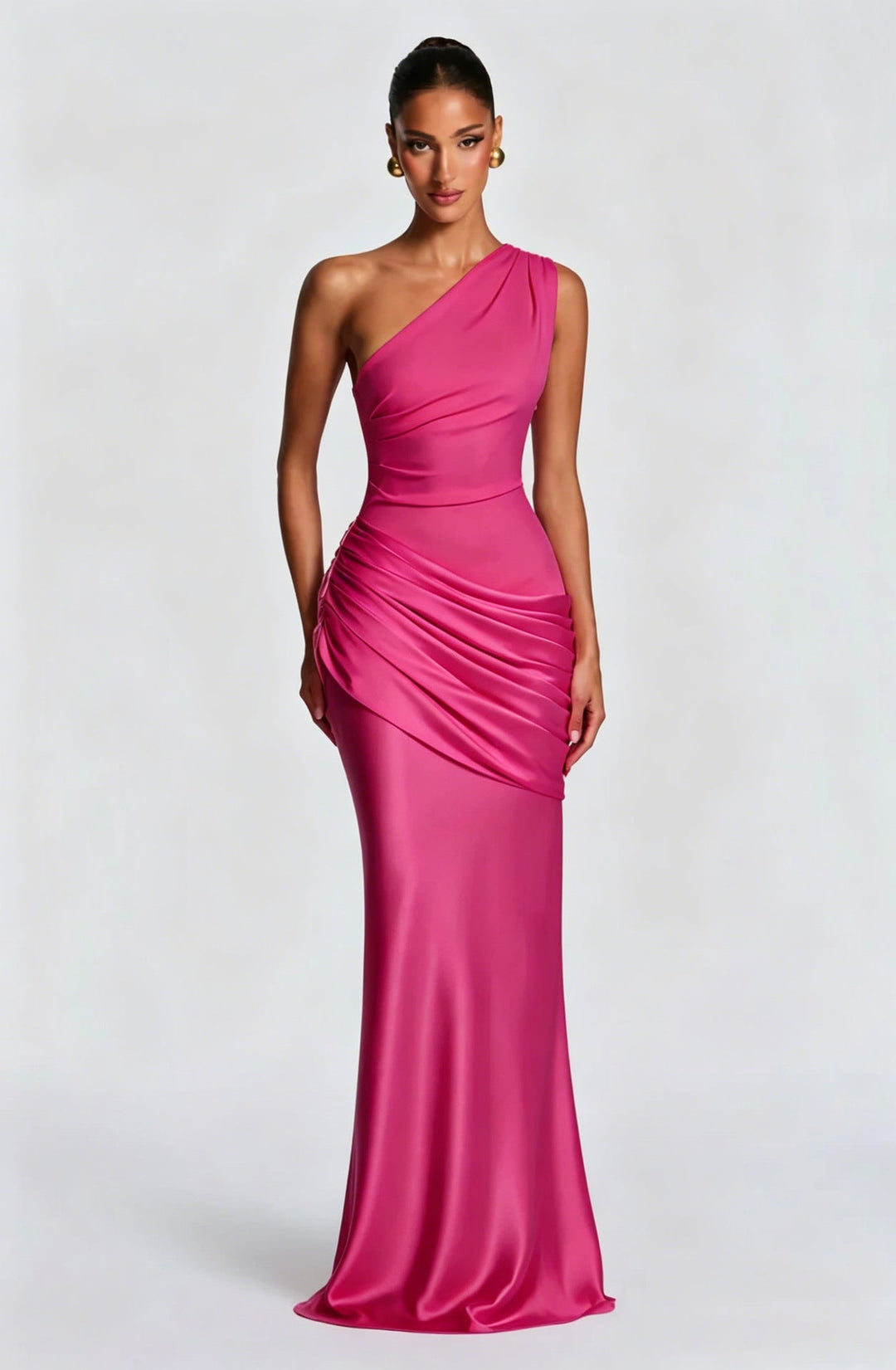 Capucine Maxi Dress | One-Shoulder, Draped Detail, Elegance