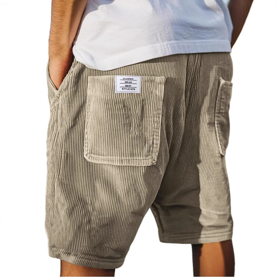 Short en Velours Nathan Homme | Coupe Décontractée, Poches Arrière 1