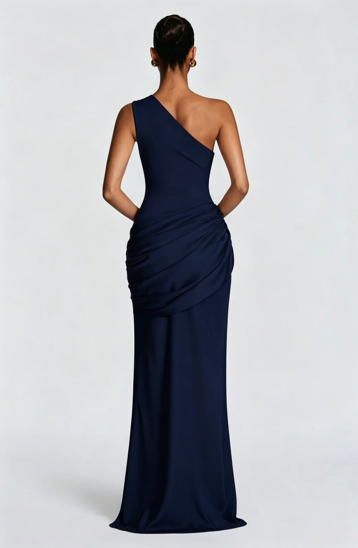 Capucine Maxi Dress | One-Shoulder, Draped Detail, Elegance