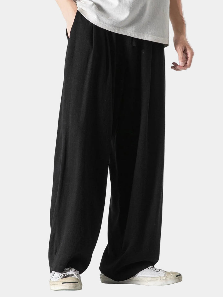 Pantalon Ample Noir Hugo | Taille Élastique & Cordon de Serrage 1