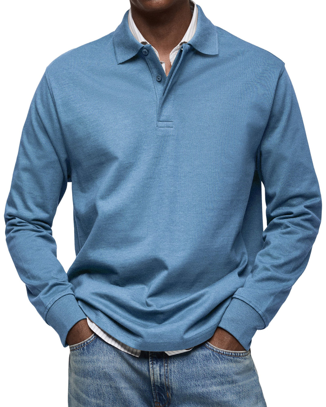 Polo Long Manches Laurent | Tissu Doux, Coupe Ajustée pour Homme 0