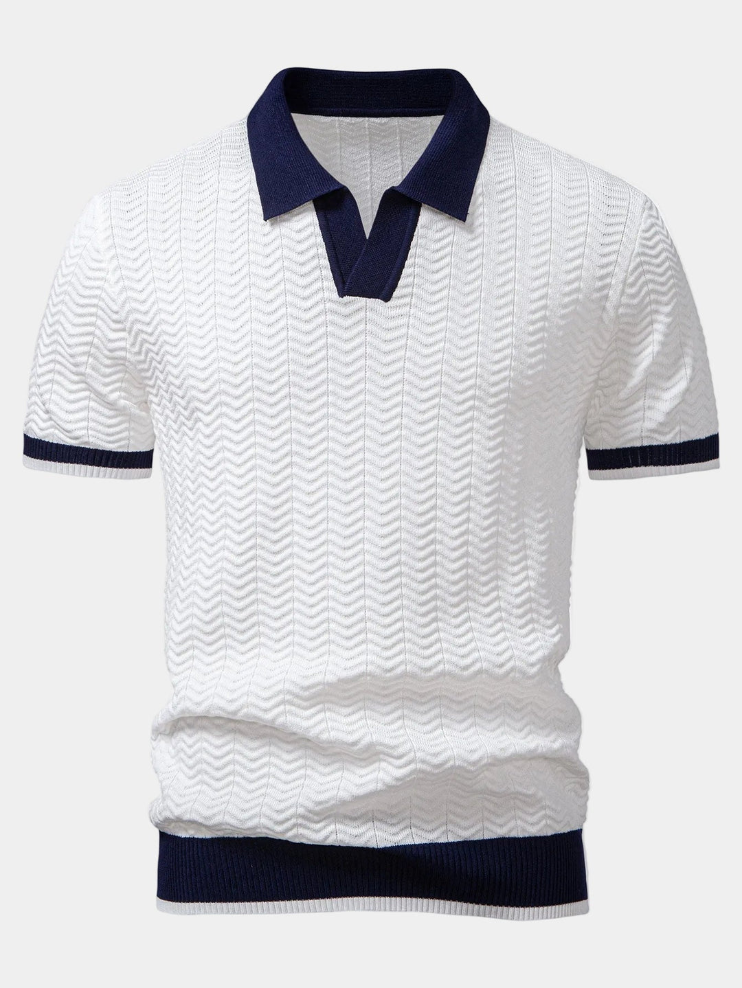 Polo Texan Homme | Maille Texturée & Col Ouvert 0