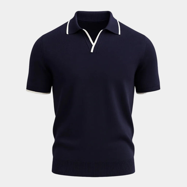 Polo homme Léo | Col ouvert & coupe ajustée en maille légère 1