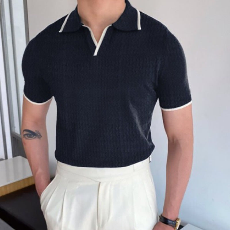 Polo homme Léo | Col ouvert & coupe ajustée en maille légère 2